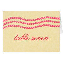 Elegant Pearls Table Card, Magenta