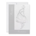 Elegant pencil drawing of woman in dress invitations