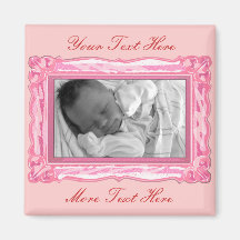 Elegant Petal Pink Frame Magnet