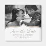 Elegant Photo Save the Date Magnet (light brown)