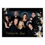 Elegant Pine Ornaments Holiday Photo Card Folded