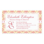 Elegant Pink and White Retro 1930s Art Deco Damask Business Cards