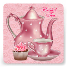 Elegant Pink Bridal Tea Party Custom Invitations