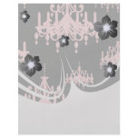 elegant pink chandelier damask on black flyers