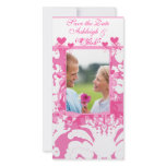 Elegant Pink Damask Save the DateYour Photo photo cards