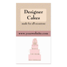 Elegant Pink  Designer Cake Business Card Template