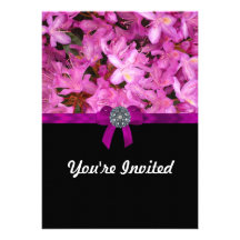Elegant pink flower & bow announcement