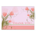 Elegant Pink & Green Floral Thank You Card