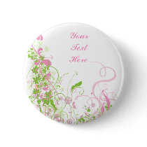 Elegant Pink & Green Florals & Swirls