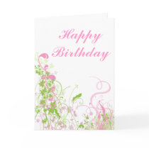 Elegant Pink & Green Florals & Swirls