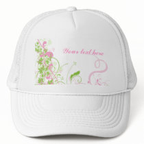Elegant Pink & Green Florals & Swirls