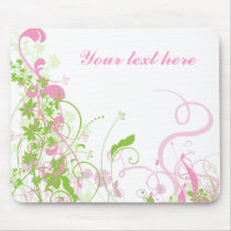 Elegant Pink & Green Florals & Swirls