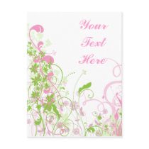 Elegant Pink & Green Florals & Swirls