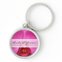 Elegant Pink Orchid Wedding Keychain