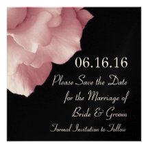 Elegant PINK Petals Wedding Save the Date Invite