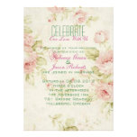 elegant Pink  rose Floral vintage  wedding invite