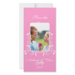 Elegant Pink Satin Save the DateYour Photo photo cards