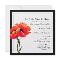 Elegant Poppies Custom Wedding Invitation