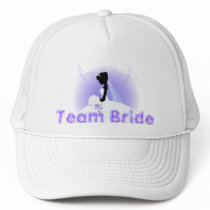 Elegant Purple  bride silhouette Bridal Shower Mesh Hats