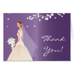 Elegant Purple Bride Thank You Note Card