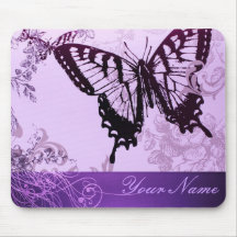 Elegant Purple Butterfly Wedding Shower Mouse Mats