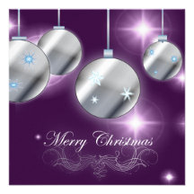 Elegant Purple Christmas Party Invitation