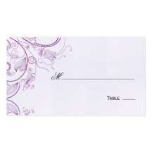 Elegant Purple Floral Table Seating/Place Card Business Card