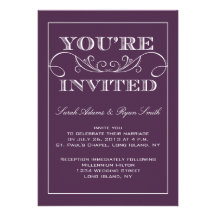 Elegant Purple Wedding Invitation