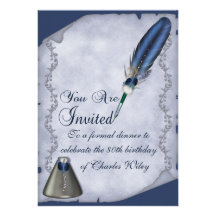 Elegant Quill and Inkwell Personalised Invite