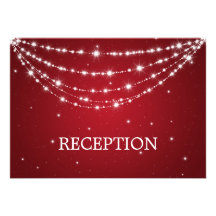 Elegant Reception Sparkling Chain Red Personalised Announcements
