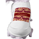 Elegant Red and Gold Classy Damask Designs pet clothing