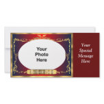 Elegant Red and Gold Photo Greeting Custom Photo Card