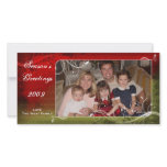 Elegant Red and Green Holiday Photo Card photo cards