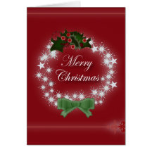 Elegant Red Christmas Wreath Cards