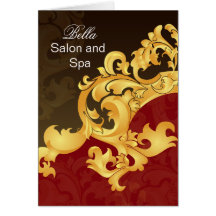 elegant red flourish Business Thank You Cards