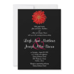 Elegant Red Gerber Daisy Wedding Invitation