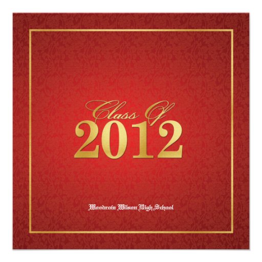 Elegant Red & Gold Class of 2012 Announcements