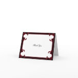 Elegant Red Gothic Frame Wedding Thank You Card
