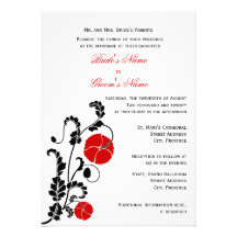 Elegant Red Poppy Wedding Invitation