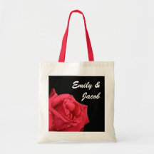 Elegant Red Rose Personalised Gift Bag