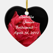 Elegant Red Rose Personalised Junior Bridesmaid Ornament