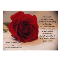 Elegant Red Rose Wedding Custom Invite