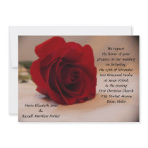 Elegant Red Rose Wedding Custom Invite