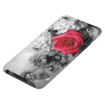 Elegant Red Rose with Black & White background iPod Case-Mate Cases