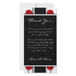 Elegant red roses - wedding thank you cards photo cards