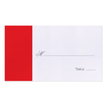 Elegant Red Table Seating/Place Card Business Card Templates
