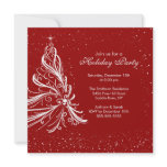 Elegant Red & White Holiday Christmas Party invitations