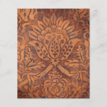 Elegant Renaissance Antique Leather Damask Personalized Flyer