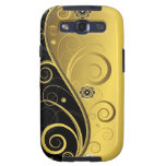 Elegant Retro Black and Gold Floral Swirl Galaxy S3 Case