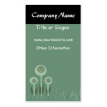 Elegant Retro Green Flowers Design Business Card Template